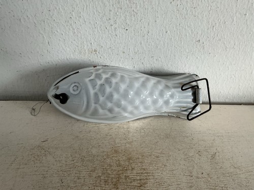 Alte emaille backform fisch - backform,
