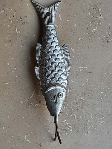 Antikes bleigewicht fisch form - antikes,