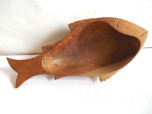 Holz teller schale fisch - schale, form